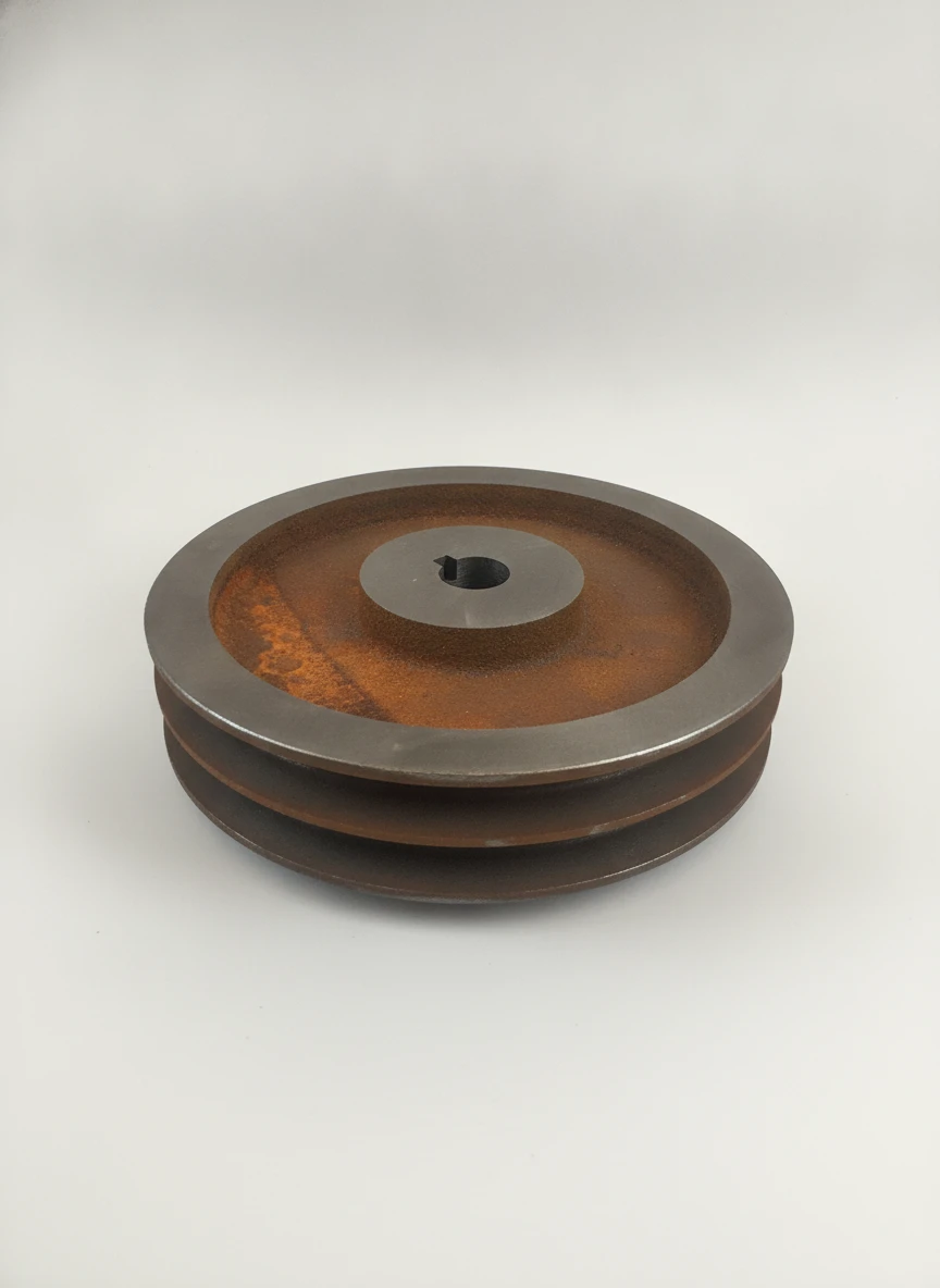 Шкив большой 2-х ручейковый для станка БРОНЯ-160 (на редуктор) D=197mm d=22mm толщина 43мм - миниатюра 2